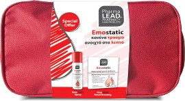 PharmaLead PROMO Emostatic Αιμοστατικό Spray με Αλγινικό Άλας 60ml & Αιμοστατικά Ρινικά Επιθέματα 2cm x 4cm 2 Τεμάχια & Κόκκινο Νεσεσέρ