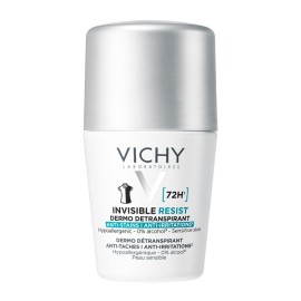 Vichy Invisible Αποσμητικό Roll on 72 Ώρες Προστασίας Anti-Stain Anti Irritation Κατά των Σημαδιών & της Έντονης Εφίδρωσης 50ml