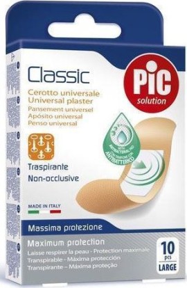 Pic Solution Classic Strips Αυτοκόλλητα Επιθέματα Αποστειρωμένα Large [25x72mm] 10 Τεμάχια
