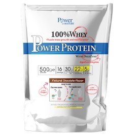 Power of Nature Whey Power Protein Belgian Choco Πρωτεΐνη Ορού Γάλακτος με Γεύση Βέλγικη Σοκολάτα 500gr