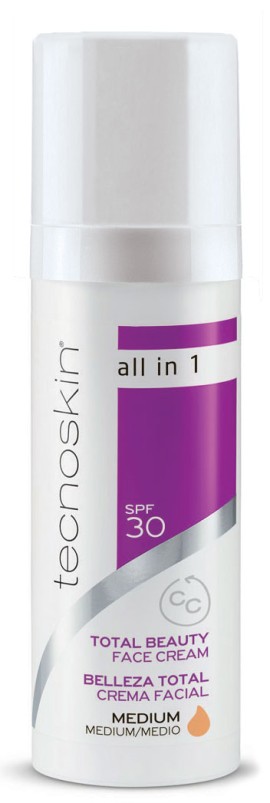 Tecnoskin Total Beauty Face Cream CC Medium SPF30 Αντιρυτιδική Κρέμα Προσώπου All in One με Χρώμα, Μεσαία Απόχρωση 50ml