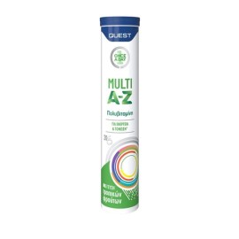 Quest Multi A-Z Vitamins Συμπλήρωμα Πολυβιταμινών για Ενέργεια - Τόνωση με Γεύση Τροπικών Φρούτων 20 Αναβράζοντα Δισκία