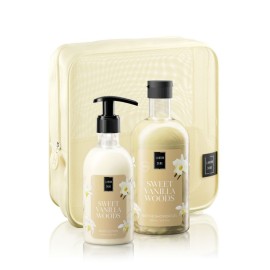 Lavish Care PROMO Sweet Vanilla Woods Shower Gel με Άρωμα Βανίλια 500ml & Body Lotion 300ml & Κίτρινο Νεσεσέρ