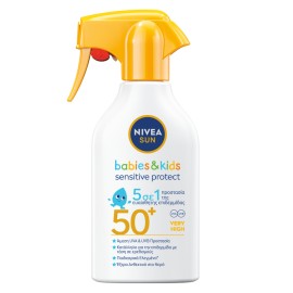 Nivea Sun Babies & Kids Sensitive Trigger Spray SPF50+ Παιδικό Αντηλιακό με 5 σε 1 Προστασία 250ml