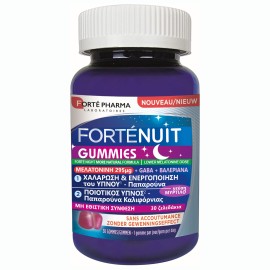 Forte Pharma Forte Nuit Gummies Συμπλήρωμα Μελατονίνης, GABA & Βαλεριάνας για Ποιοτικό Ύπνο Μύρτιλλο 30 Ζελεδάκια
