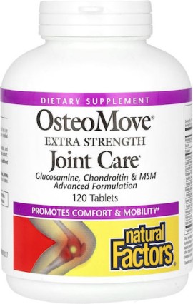 Natural Factors OsteoMove Extra Strength Joint Care για την Καλή Υγεία των Οστών & των Αρθρώσεων 120 Ταμπλέτες