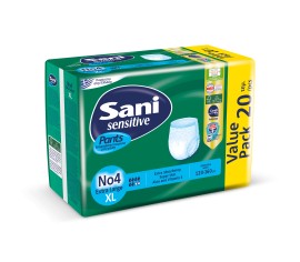 Sani Sensitive Pants XL No4 Ελαστικό Εσώρουχο Ακράτειας 20 Τεμάχια [8680]