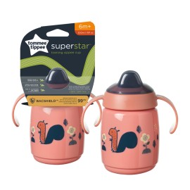 Tommee - Tippee Superstar Training Sippee Cup Εκπαιδευτικό Ποτηράκι για 6m+ Ροζ με Λαβές και Σκληρό Στόμιο 300ml