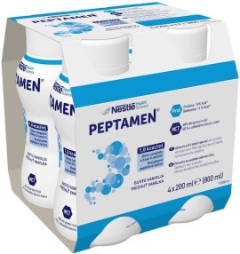 Nestle Peptamen Vanilla Πρωτεϊνούχο Συμπλήρωμα Διατροφής με Γεύση Βανίλια 4x200ml