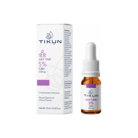 Tikun CBD Any Time 5% Έλαιο Κάνναβης σε Σταγόνες 500mg με Γεύση Κίτρο 10ml