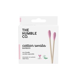 The Humble Co Natural Cotton Swabs 100 Pieces Purple Μπατονέτες από Mπαμπού και Bαμβάκι Μωβ 100 Τεμάχια