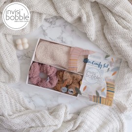 Invisibobble Extra Comfy Gift Set Sprunchie Extra Comfy Bear Μωβ / Μπεζ 2 Τεμάχια - Μάσκα Ύπνου Μπεζ με Λούτρινη Υφή 1 Τεμάχιο