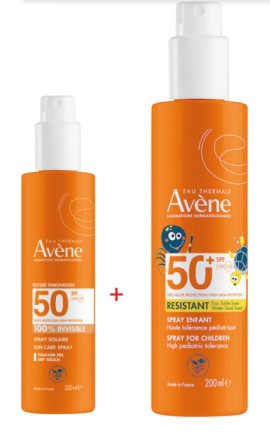 Avene BUNDLE Eau Thermale SPF50 Αντηλιακό Spray Προσώπου & Σώματος 200ml & Spray Enfant SPF50+ Παιδικό Αντηλιακό Σπρέι για Πρόσωπο & Σώμα 200ml