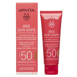 Apivita Bee Sun Safe Anti Spot Anti Age Golden Face Cream SPF50 Αντηλιακή Κρέμα Προσώπου Κατά των Πανάδων και Ρυτίδων με Χρώμα Βελούδινης Υφής 50ml