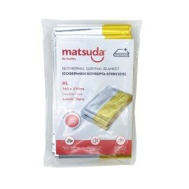 Σύνδεσμος Matsuda Ισοθερμική Κουβέρτα Επιβίωσης Ασημί - Χρυσό Διπλής Όψης 1 Τεμάχιο [160x210cm]