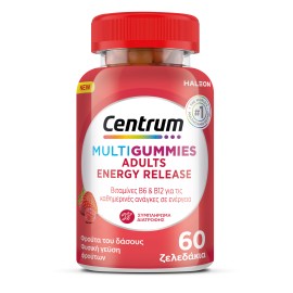 Centrum Multi Gummies Adults Energy Release, Βιταμίνες Ζελεδάκια με Γεύση Φρούτων για Ενήλικες 60 Ζελεδάκια