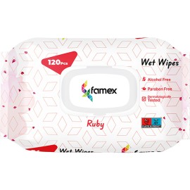 Famex Υγρά Μαντηλάκια Ruby 120 Τεμάχια