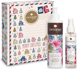 Messinian Spa PROMO Xmas Box Orange, Vanilla & Blueberry Shower Gel Αφρόλουτρο Πορτοκάλι & Βανίλια Ορχιδέα & Μύρτιλο 300ml & Hair & Body Mist 100ml