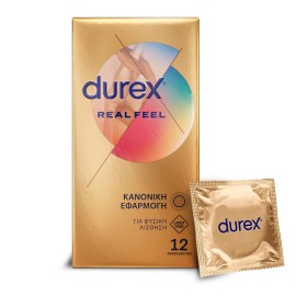 Durex Προφυλακτικά Πολύ Λεπτά Χωρίς Λάτεξ Real Feel LATEX FREE 12 Τεμάχια