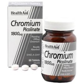 Health Aid Chromium Picolinate 1800mcg Συμπλήρωμα Διατροφής για την Καύση του Λίπους 60 Φυτικές Κάψουλες