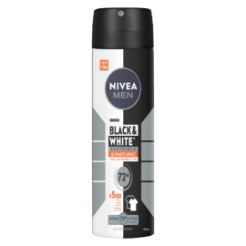 Nivea Men Black & White Invisible Ultimate Impact Ανδρικό Αποσμητικό Spray 48ωρη Προστασίας 150ml
