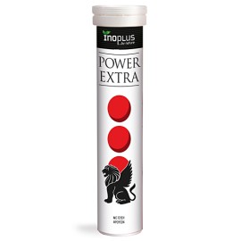 InoPlus Power Extra με Ταυρίνη-Καφεΐνη για Τόνωση & Ενέργεια του Οργανισμού με Γεύση Φρούτων 20 Αναβράζοντα Δισκία