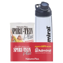 Natures Plus PROMO Spiru-Tein Plus Shake Πρωτεϊνούχο Ρόφημα με Γεύση Βανίλια 544gr - ΔΩΡΟ Παγούρι Admiral 700ml