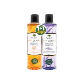 Natprod PROMO Fresh Garden Orange Shower Gel Αφρόλουτρο με Βιολογικό Πορτοκάλι και Έλαιο Argan 300ml - ΔΩΡΟ Lavender Shower Gel Αφρόλουτρο με Βιολογική Λεβάντα και Βούτυρο Καριτέ 300ml