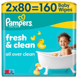 Pampers PROMO Fresh Clean Μωρομάντηλα 160 Τεμάχια [2 Πακέτα x 80 Μωρομάντηλα]