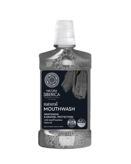 Natura Siberica Natural Mouthwash With Bamboo Charcoal Στοματικό Διάλυμα με Ενεργό Άνθρακα από Μπαμπού για Λεύκανση και Προστασία Σμάλτου 520ml