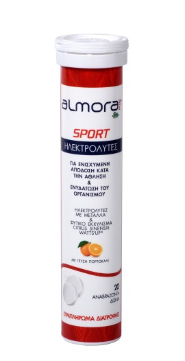 Almora Sport Ηλεκτρολύτες για Ενισχυμένη Απόδοση στην Άθληση & Ενυδάτωση με Γεύση Πορτοκάλι 20 Αναβράζοντα Δισκία