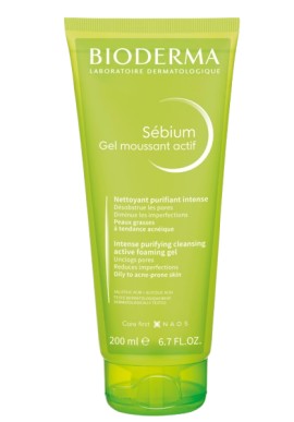 Bioderma Sebium Gel Moussant Actif Απαλό Καθαριστικό Προσώπου Κατά των Ατελειών 200ml