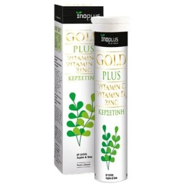 Inoplus Gold Plus Vitamin C + D3 + Zinc + Κερσετίνη Συμπλήρωμα Διατροφής για το Ανοσοποιητικό Σύστημα με Γεύση Λεμόνι & Lime 20 Αναβράζοντα Δισκία