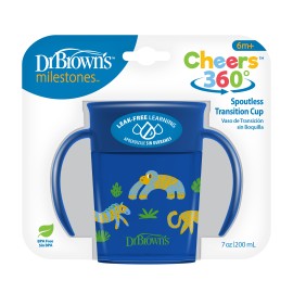 Dr. Browns Cup With Lid Cheers 360ο Κύπελλο Μπλε με Λαβές 200ml