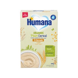 Humana Organic Plain Cereal 5 Cereals Βιολογική Κρέμα με 5 Δημητριακά – Χωρίς Γάλα για 6m+ 200gr