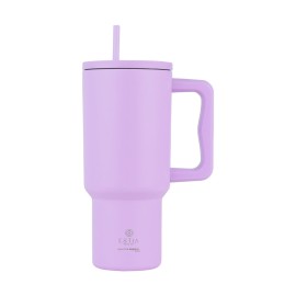 Estia Ποτήρι Θερμός με Καλαμάκι & Λαβή Straw Tumbler XL Save The Aegean Lavender Purple 900ml