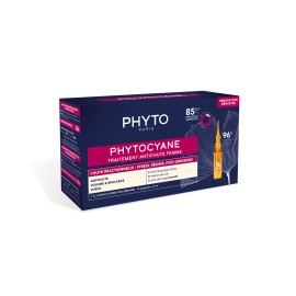 Phyto PhytoCyane  Women Treatment Anti Hair Loss Volume & Shine & Strength Αγωγή Κατά της Αντιδραστικής Τριχόπτωσης για Γυναίκες 12 Αμπούλες x 5ml