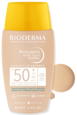 Bioderma Photoderm Nude Touch Mineral SPF50+ Claire Αντηλιακό Προσώπου με Χρώμα για Μικτό Προς Λιπαρό Δέρμα - Very Light Απόχρωση 40ml