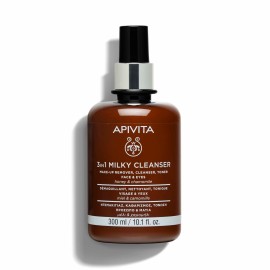 Apivita Milky Cleanser Γαλάκτωμα Καθαρισμού 3 σε 1 για Πρόσωπο & Μάτια 300ml