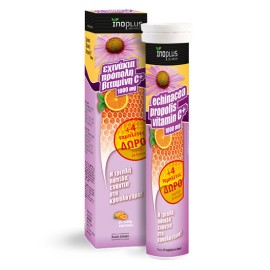 Inoplus Vitamin C 1000mg, Echinacea & Propolis για την Ενίσχυση του Ανοσοποιητικού Συστήματος Πορτοκάλι 24 Αναβράζοντα Δισκία