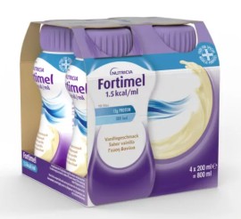 Nutricia Fortimel Βανίλια Energy 1.5kcal/ml Θρεπτικό Συμπλήρωμα Διατροφής Πλούσιο σε Πρωτεΐνες 4x200ml