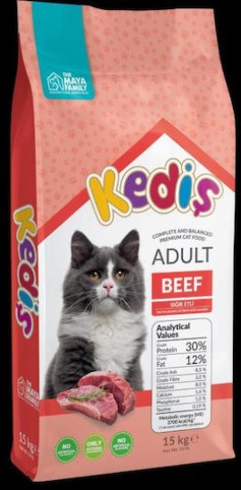 Maya Family Kedis Adult Beef Ξηρά Τροφή για Ενήλικες Γάτες με Βοδινό 15kg