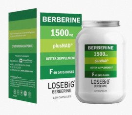 Amhes Pharma Losebig Berberine 1500mg Plus Nad για Απώλεια Βάρους & Ρύθμιση Σακχάρου 120 Κάψουλες
