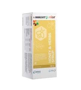 Leriva Immuvit Junior Honey & Herbs Syrup Παιδικό Σιρόπι για τον Ερεθισμένο Λαιμό 150ml