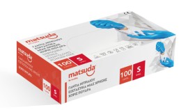 Matsuda Γάντια Νιτριλίου Μπλε Μιας Χρήσης Χωρίς Πούδρα Μέγεθος:Small 100 Τεμάχια