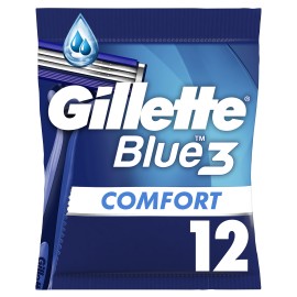 Gillette Blue 3 Plus Comfort Ανδρικά Ξυραφάκια μίας Χρήσης με Τεχνολογία Comfort Gel 12 Τεμάχια