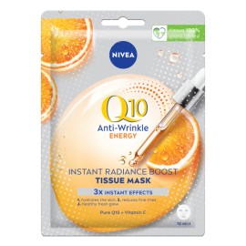 Nivea Q10 Plus C Anti Wrinkle & Energy 10 Minutes Sheet Mask Μάσκα Προσώπου 1 Τεμάχιο