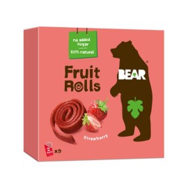 Bear Fruit Rolls Strawberry Σνακ Αποξηραμένου Φρούτου 5x20g