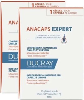 Ducray PROMO Anacaps Expert Συμπλήρωμα Διατροφής που Προτείνεται για τη Χρόνια Τριχόπτωση 2 Κουτιά x 30 Κάψουλες