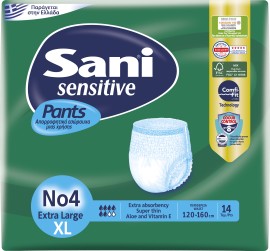 Sani Sensitive Pants Ελαστικό Εσώρουχο Ακράτειας Ενηλίκων 14 Τεμάχια